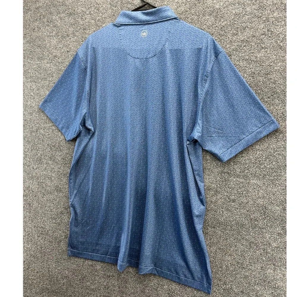 Peter Millar Summer Comfort Blue Camiral Golf Polo Shirt Mens Large NWT